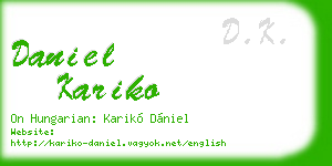 daniel kariko business card