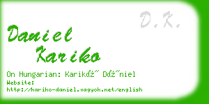 daniel kariko business card